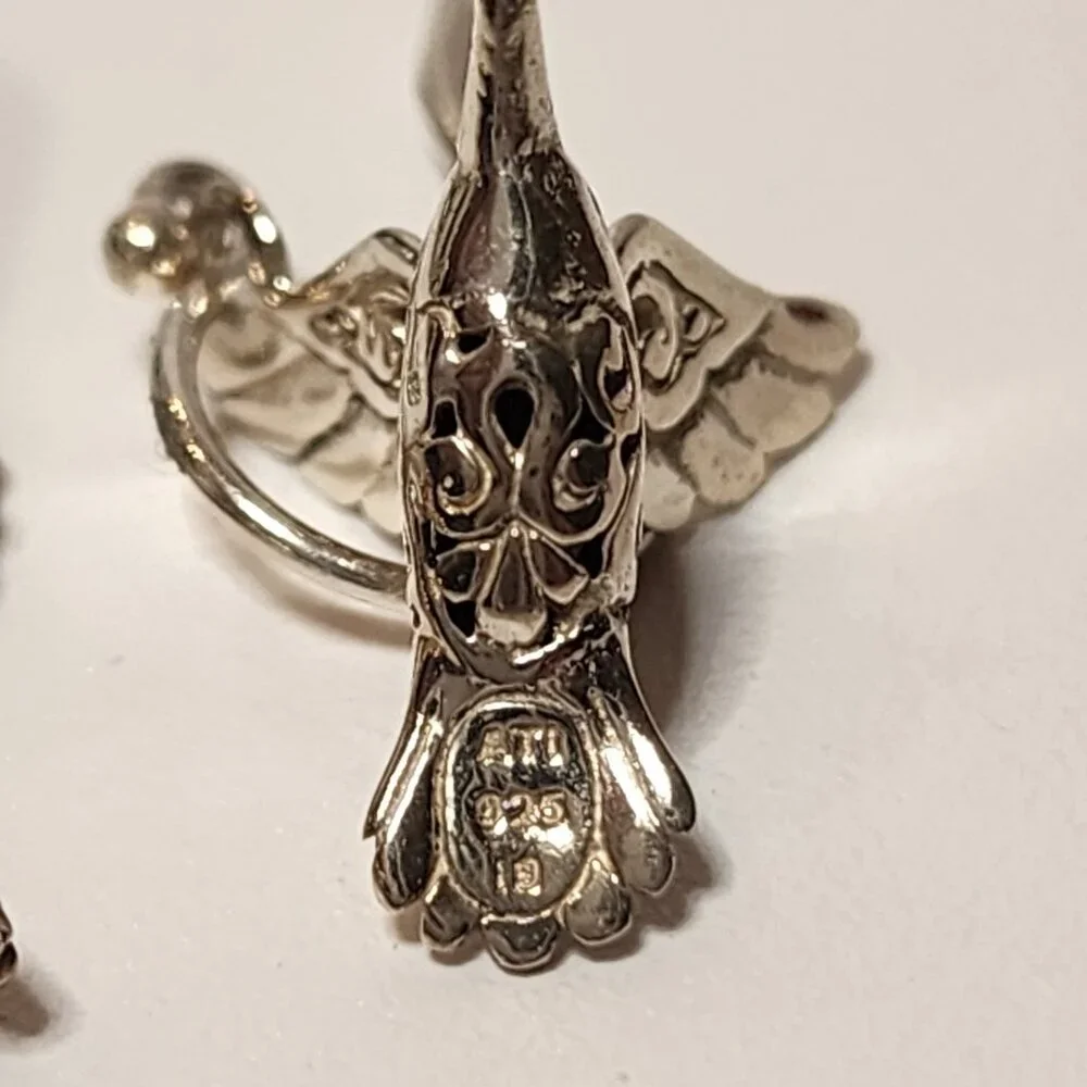 925 Hummingbird Dangle Earrings - Picture 6 of 7